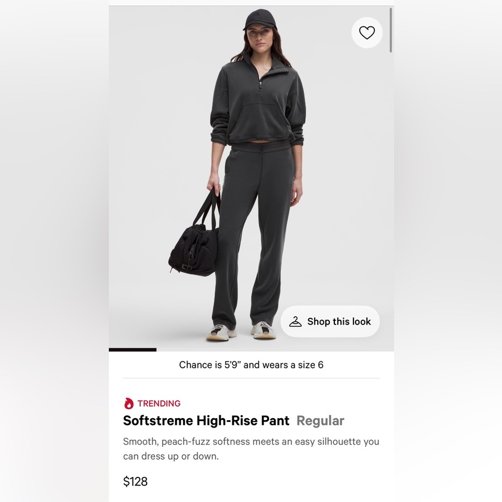 Lululemon Softstreme high rise Dark Gray Pants